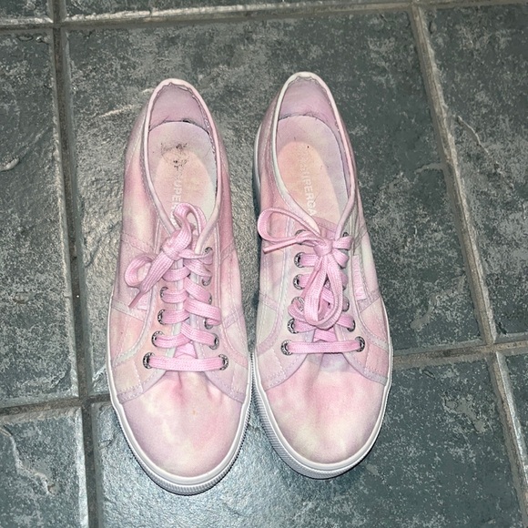 Superga New Pink Tie Dye Platform Canvas Sneakers Women’s Size 8.5 - Picture 2 of 9